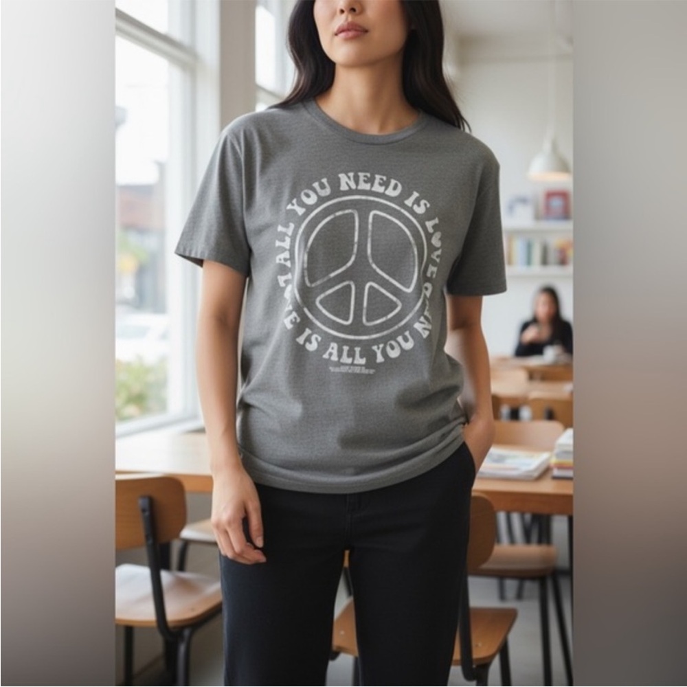 Size Large Lyrics by Lennon & McCartney boxy shirt short sleeve Tshirt tee